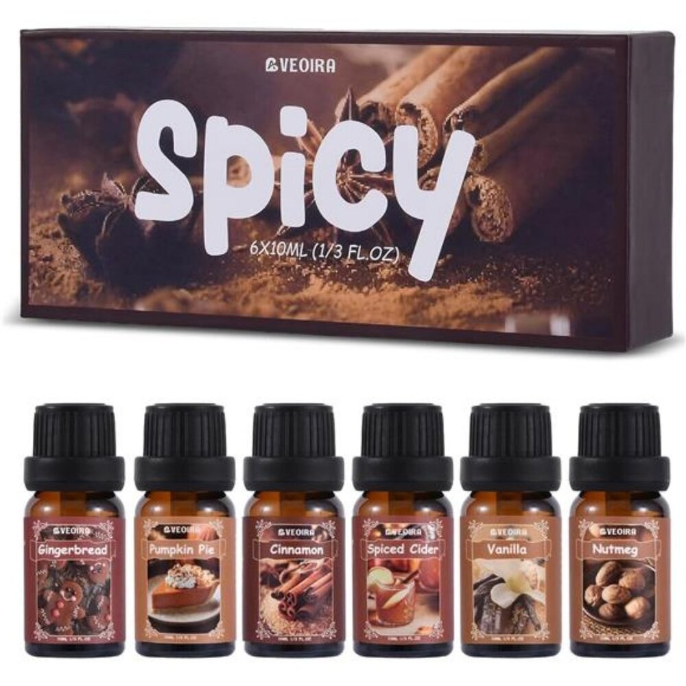 Spice Fragrance Oils Set, AVEOIRA‎ Fall Essential Oil Set for Diffuser, Candle,
